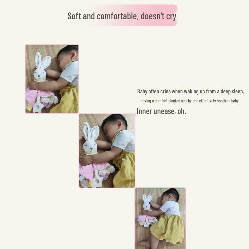 Baby Soothing Tag Blanket - Edible Sleep Aid & Early Education Cartoon Plush Doll