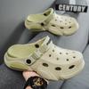 Mens And Women'S Large Size Summertime Athletic Dual-Purpose Closed-Toe Slide Shoes, Outside Thick-Soled Anti-Skid Beach Sandal Shoes