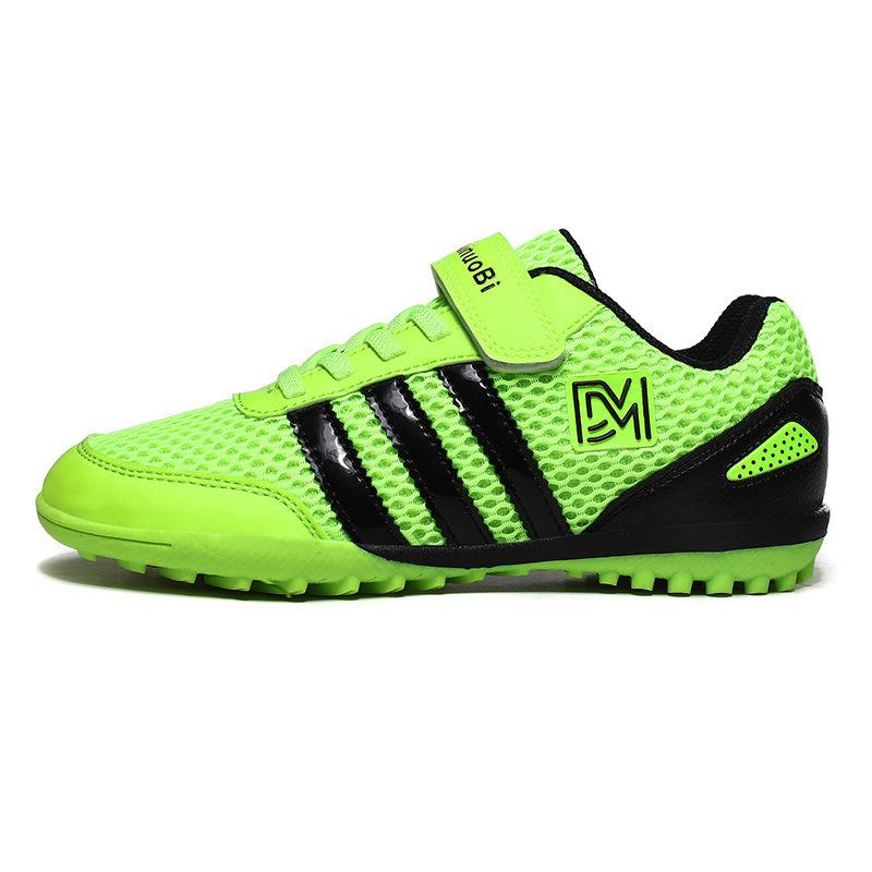 2025 new boys football shoes TF broken nails children students girls Velcro mesh grass training shoes