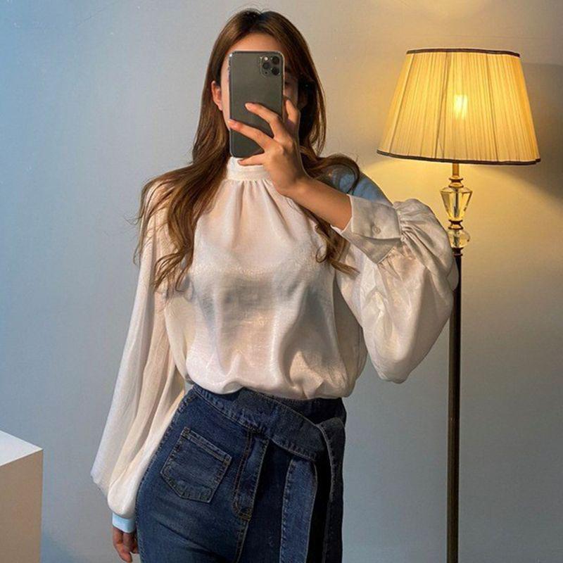 RHGD Early Autumn French Retro Loose Silk Shirt - Versatile Fashionable Design