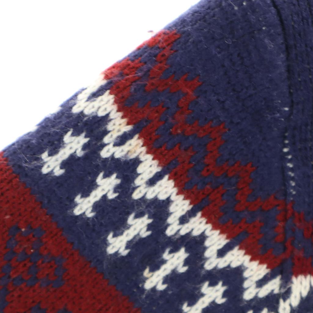 ALVIN JOSEF 80s vintage Fair Isle Pattern Long sleeve sweater M Navy knit Women Used