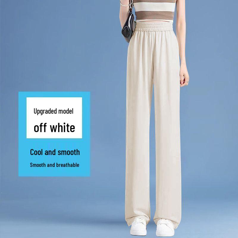 

Women s Summer 2025 Ice Silk Pants: Loose-Fit, Narrow & Wide-Leg, Casual Straight-Leg Suit Pants 3XL, for 70-75 kg