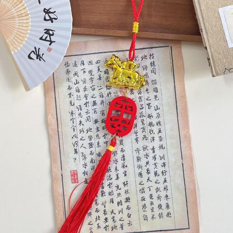 Chinese Zodiac Horse Lucky Pendant Car Hanging Ornament Chinese Spring Festival Wall Hanging Ornaments Accessories Gifts