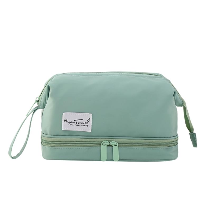 Large Travel Toiletry Cosmetic Bags Double Layer Portable Nylon Makeup Bags Storage Pouch for Women