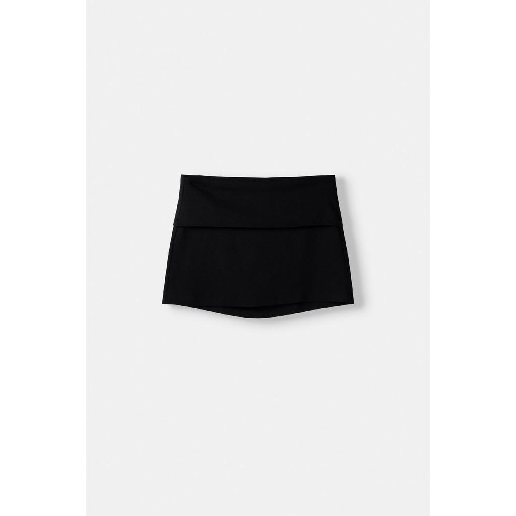 Folded Waist Mini Skirt