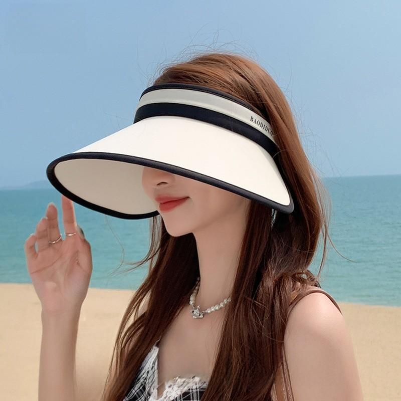 Summer Outdoor Uv Protection Ice Silk Sun Hat With Wide Brim For Women