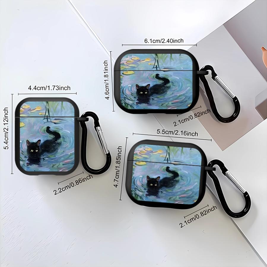 Earphone Cases Cover Case For Airpods 3 2 Pro3 Pro2 Pro 1 4 Black Cat