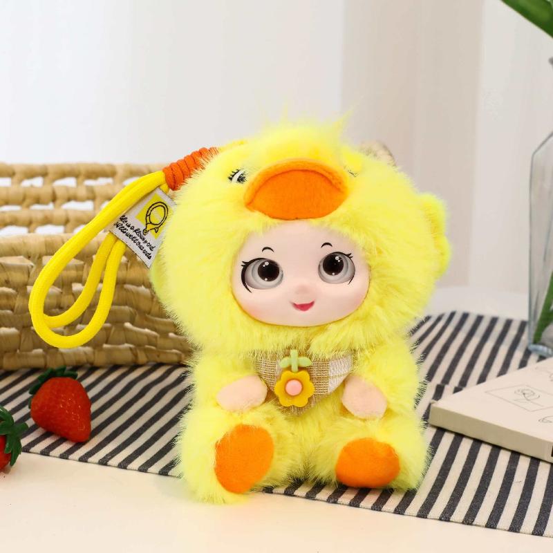 Cute Duck Bear Sheep Plush Doll Toy Pendant Keychain Ornaments Backpack Bag Hangings Decoration Car Keyring For Women Gift