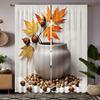 2 Pieces of HD Maple Leaf VAT Decorative Curtain Grey Digital Printed Curtain Home Decoration Style Decoration Living Room Bedro