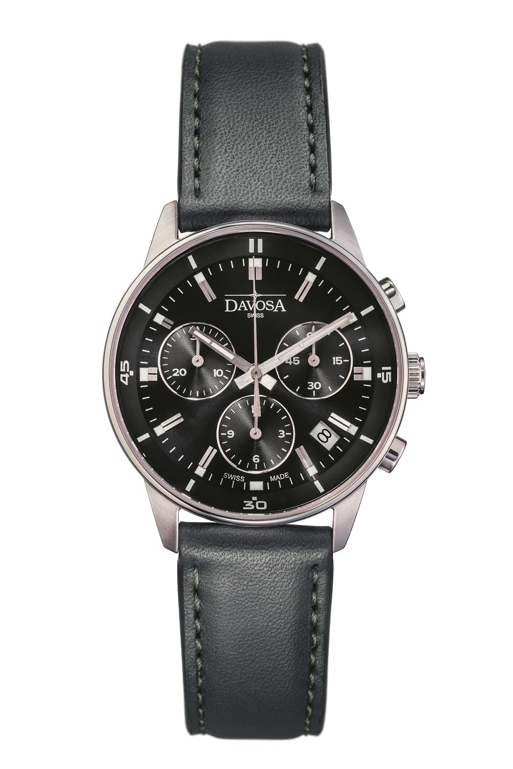 

Chronograph Date Watch Black [Davosa] Swiss-made 167.585.55 Men s чорний