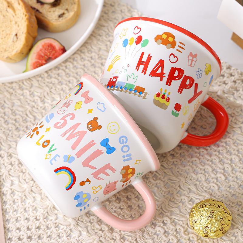 Internet celebrity children's large capacity mug souvenir creative good things cute children's cute graffiti ceramic cup