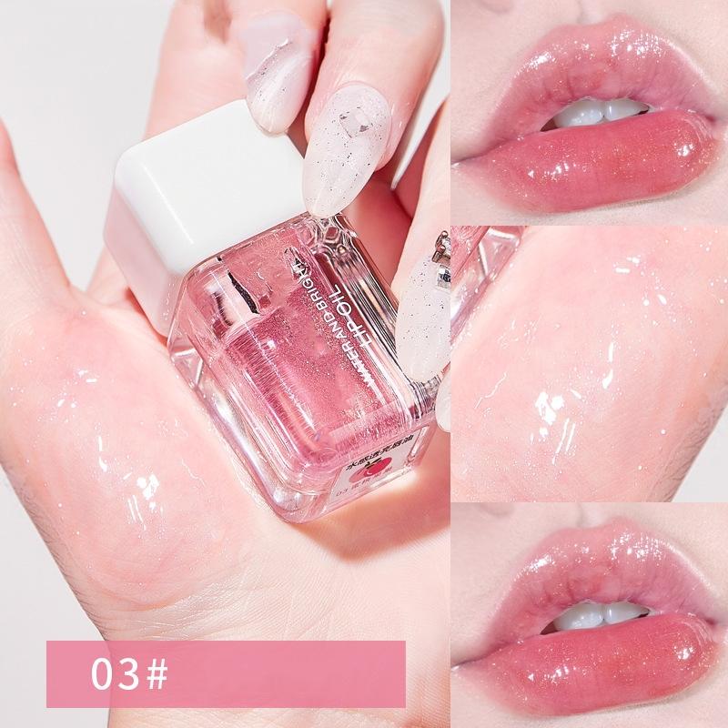 1Pcs/Set Long-Lasting Hydrating Lip Glow Oil for Women Moisturizing Plumping Transparent Lip Gloss Gift for Girls Lip Care