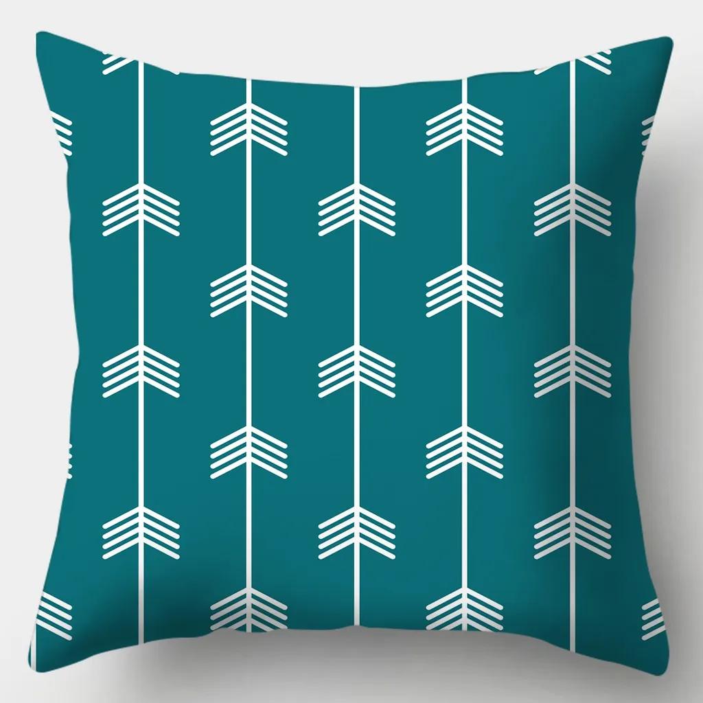 

Трехцветная полосатая решетчатая наволочка 45смX45см Квадратная диванная подушка Креативные полосатые наволочки 40x40cm