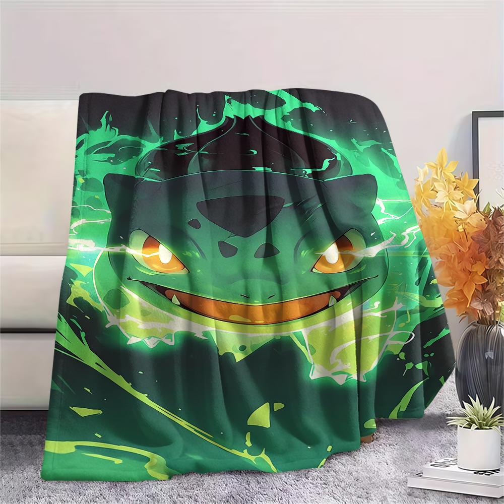 Pokémon  Ghost Bulbasaur Print Flannel Blanket,High Quality Comfortable for All Seasons,Home Decor,Warmth and Comfort,Perfect for Christmas Gifts