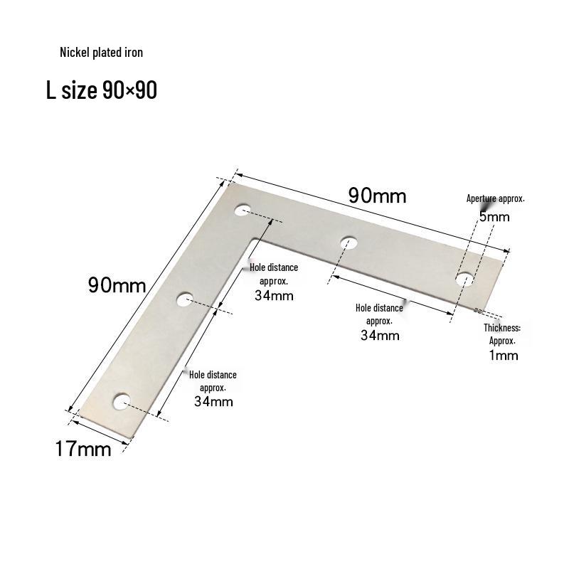 90° TL Type Cold-Rolled Steel Angle Iron Shelf Support Connector
