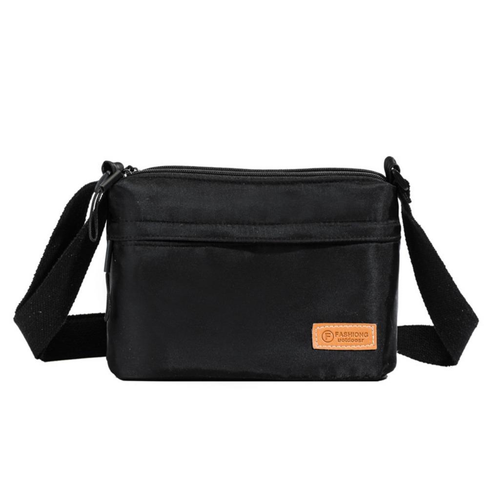 

Large Capacity Nylon Crossbody Bag Causal Sports Shoulder Bag Simple Square Message Bag Unisex чёрный