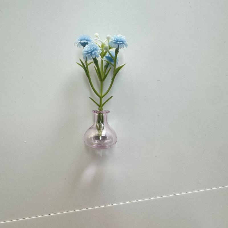 Mini Glass Bottle Flower Vase Fridge Magnets Big Small Sizes For Home Kitchen Diy Decoration Ornaments