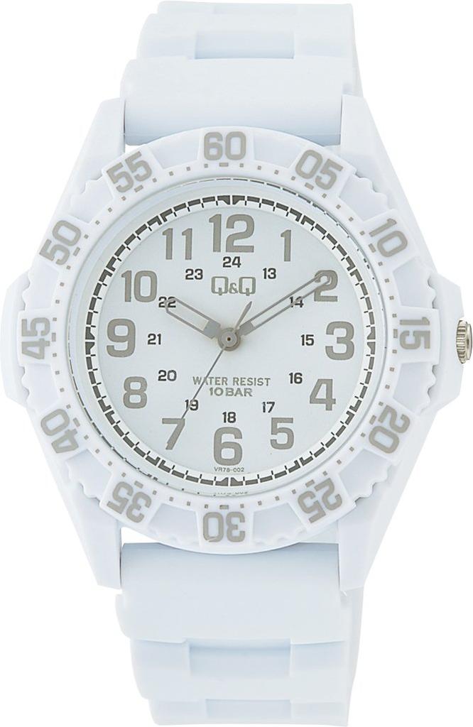 Citizen Water Resistant to 10 White Q&Q VR78-002 Men's Diver's Watch, ATM,