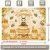 2D Bee Themed Birthday Photography Backdrop Honey Jar Photo Booth Banner