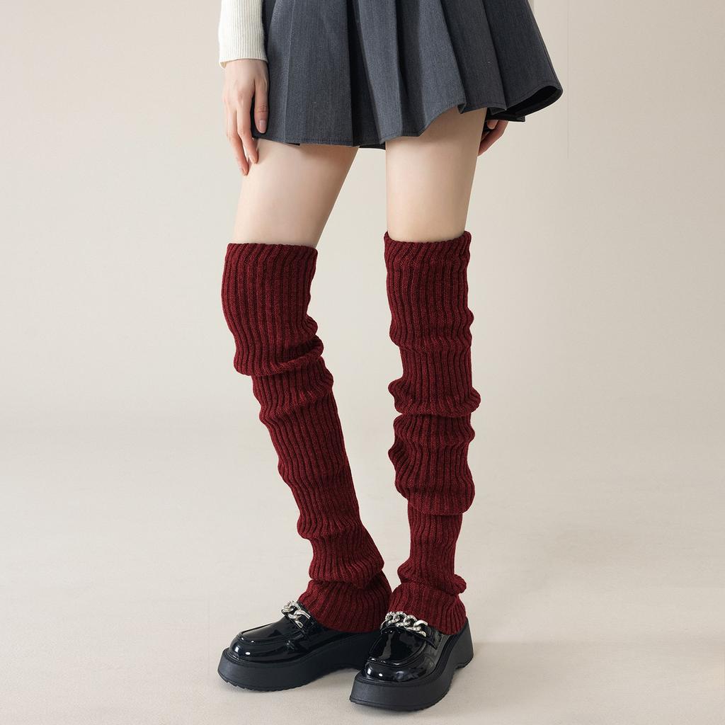 Knee-length Stocking Gloves for Women in Autumn and Winter, Knitted Pile Socks, Long Stockings for Girls, Winter Long Leg Covers
