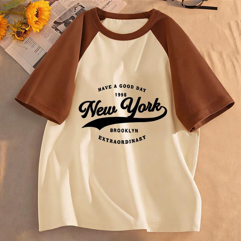 Retro Print T-Shirt Summer Clothing Short Sleeve Top Cute Casual T-Shirt