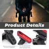 USB Rechargeable LED Rear Bike Light Waterproof Ultra Bright 4 Modes Bicycle Tail Light Safety Warning Flashlight