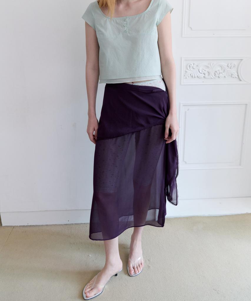 Aente Layered Chiffon Skirt - Purple