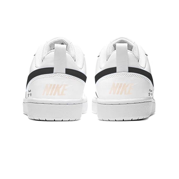 Nike Court Borough Black Kitten Low Top Skateboard Shoes Women's White Black DV5456-104(Team1681-)