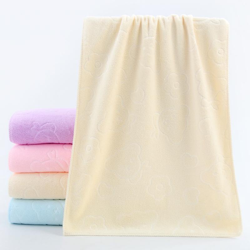 Microfiber Embossed Bear Towel Water-absorbent Skin-friendly Face Wash Towel Wipe Hand Towel Labor Shield Daily Use