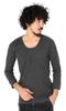 AVIREX Daily Rib Quarter Sleeve Sleeve Size 019 Charcoal T-Shirt, 3/4 (Antibacterial, Anti-odor), Men's Medium, 6143509,