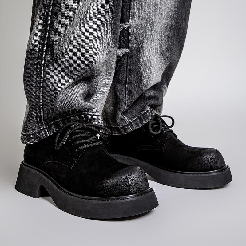 Thick Soled Men's Shoes Trendy Minimalist Style Youth Outdoor Leisure Party Daily Office High Quality Height Increasing Shoes