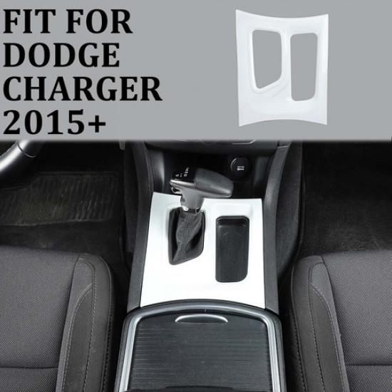 White Center Console Gear Shift Box Trim Cover  For Dodge Charger 2015+
