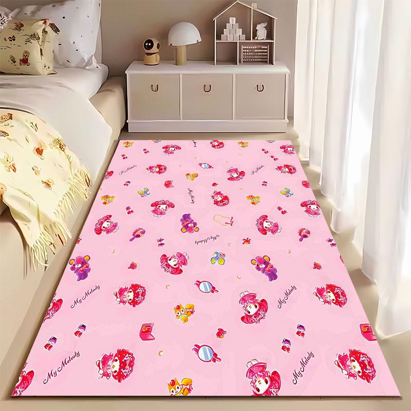 Pink Cartoon My Melody Pattern Carpet suitable as a non-slip mat for the living room or bedroom sofa