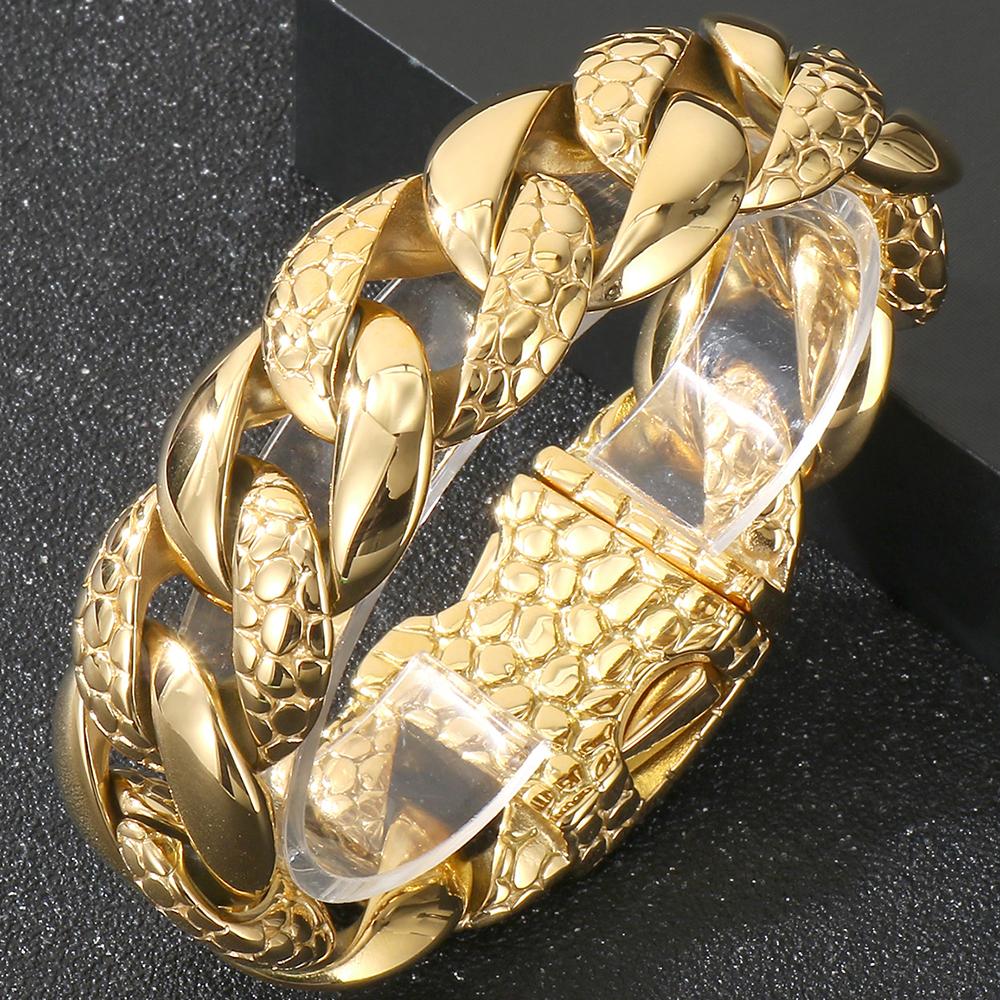 25MM Thick Snake Cuban Link Bracelet