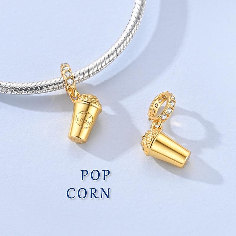Original 925 Sterling Silber Charm Perle Goldene Serie Zirkon Anhänger Passend für Original Armband Halskette Für Frauen DIY Schmuck Geschenk