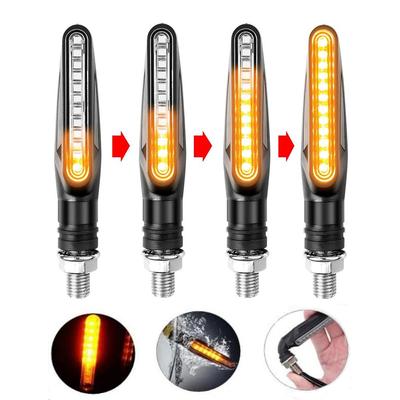 2 adet motosiklet dönüş sinyal ışıkları 12V LED kuyruk yanıp sönen ışıklar su geçirmez arka lambalar süper parlak bükülebilir motosiklet aksesuarları
