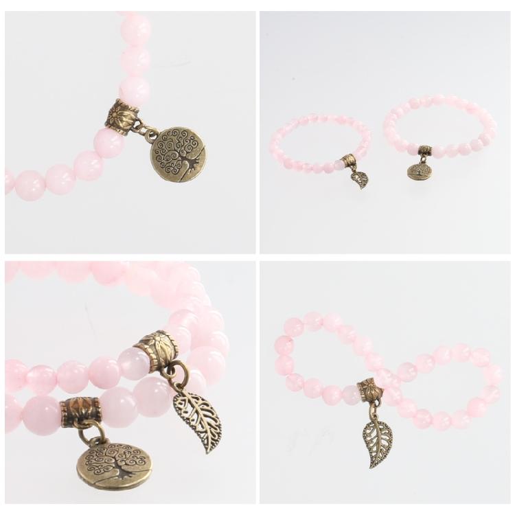 Handmade Leaf Charm Bracelet Life Tree Bangles Jewelry Gift for Women and Man