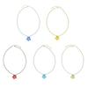 Handmade Vibrant Acrylic Flower Braided Cord Necklace With Handmade Detail For Comfortable Jewelry Piece