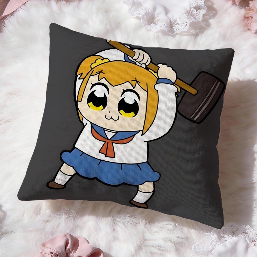 Cute Anime Pop Team Epic Cushion Cover Premium Comfort Reversible Pillow Cove -Two in One Design for Any Room & Car Interior