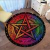 Purple Glow Hexagram Magic Rug Anti-slip Soft Easy To Clean Fits Study Rooms or Vacation Homes Adds Mystical Vibe Daily Area Rug