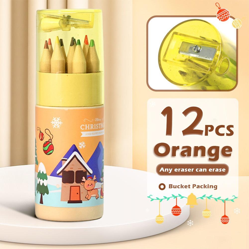 12pcs 12 Colors Drawing Graffiti Pencil with Sharpener Art Painting Pencil  School Office