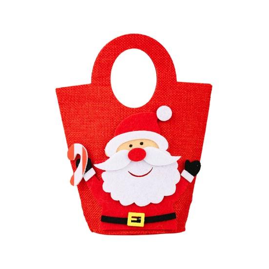 Christmas Gift Bags with Handles Santa Reindeer Snowman Holiday Tote Bag Thick Non-Woven Handbag Party Favor Bags for Kids Holiday Events