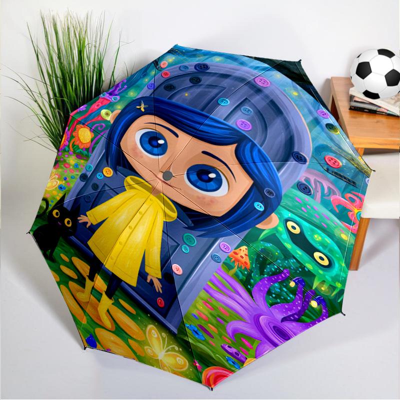 Mystery Coraline's World Umbrella 8-Frame for Travel, Camping, Casual Lightweight Portable Umbrella, Essential for Every Family Holidays Gift