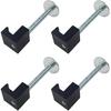 Truck Tool Box Mounting Kit Aluminum Alloy J Hooks Pickup Universal Fit Toolbox Tie Downs Crossover With Screws And Washers (4 Packs Black)