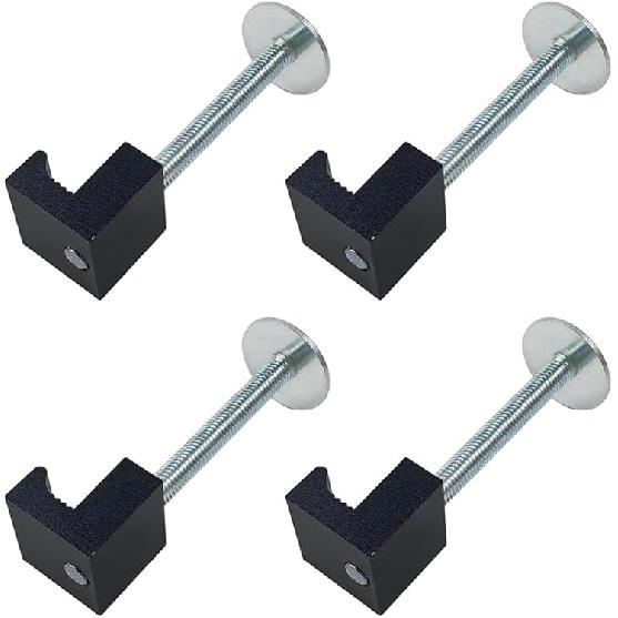 Truck Tool Box Mounting Kit Aluminum Alloy J Hooks Pickup Universal Fit Toolbox Tie Downs Crossover With Screws And Washers (4 Packs Black)