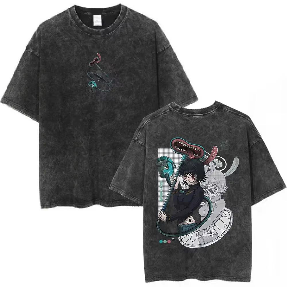 

Anime Hunter X Hunter Shizuku Kurapika Tshirts Mens Women Clothing Fashion New Cotton Summer Tshirt Vintage Washed Top 2XL