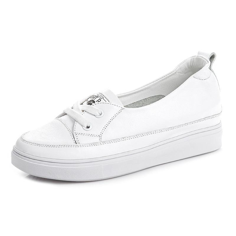 

Fujin/5 см, новые летние белые кроссовки на платформе из натуральной кожи на танкетке, лаконичные модные туфли на вулканизированной платформе на танкетке 40 белый