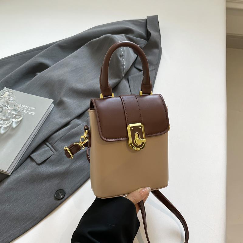Summer summer exquisite texture small bag women's 2025 new retro contrasting color messenger mobile phone bag shoulder handbag