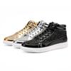Men High Top Sneakers Male Ankle Boots Gold Luxury Glitter Shoes Streetwear Hip Hop Casual Boots Chaussures Spring