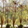 Nature Friendly Metal Container Stake Iron Traditional Blue Bowl Garden Stake for Christmas Outdoor Enhancement